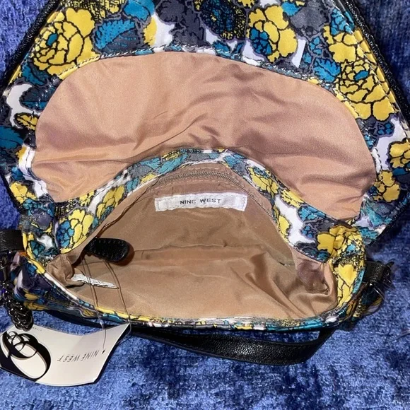 NWT Nine West Floral Clutch - Black, Yellow, Blue - Picture 4 of 5